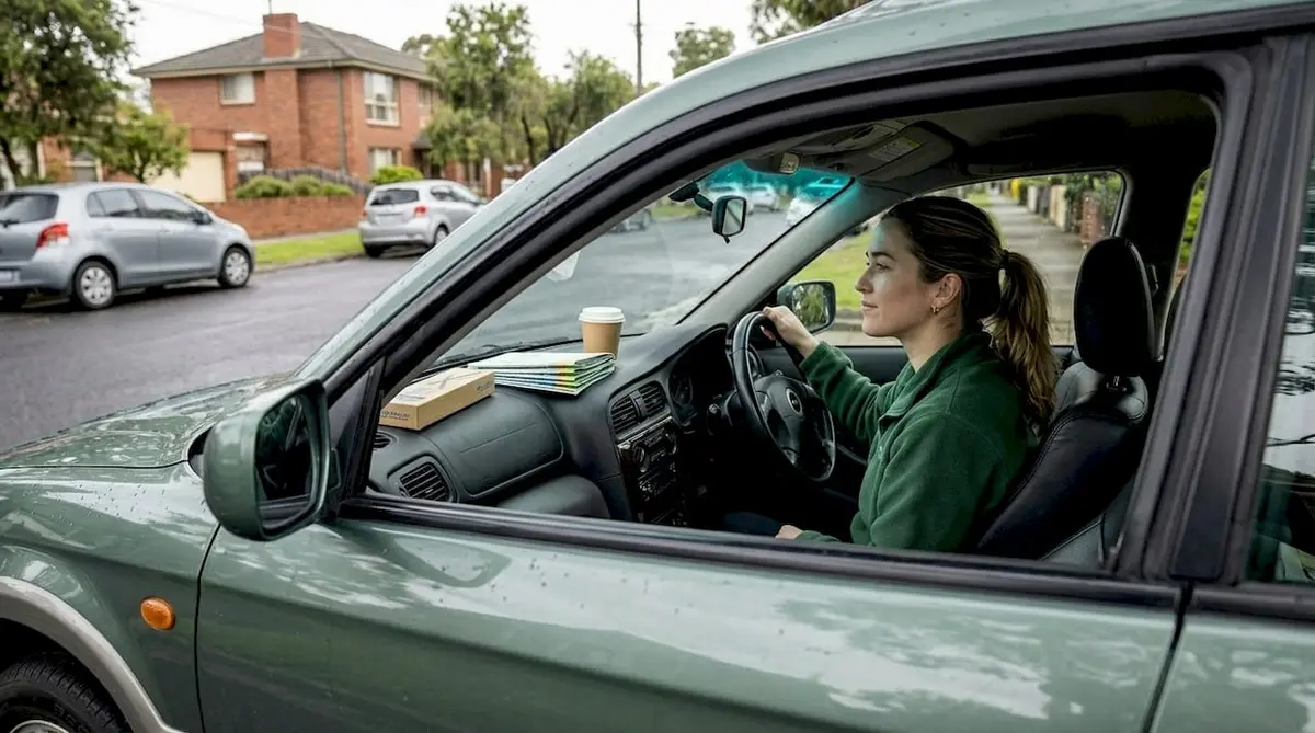 Driver compares wiper blade performance after rain