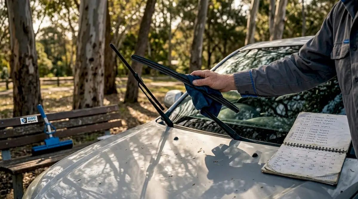 Hand cleaning wiper blade with cloth