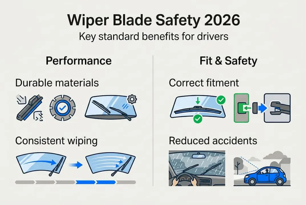 Infographic on wiper blade safety standards