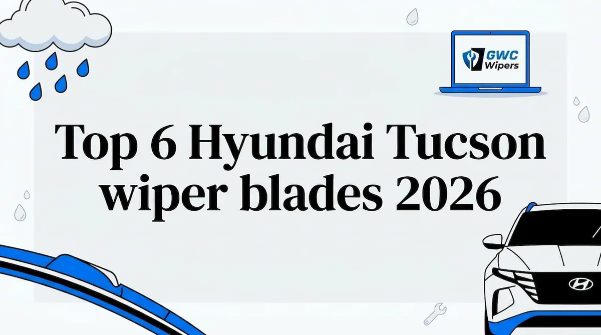 Hyundai Tucson and wiper blades decorative title card illustration