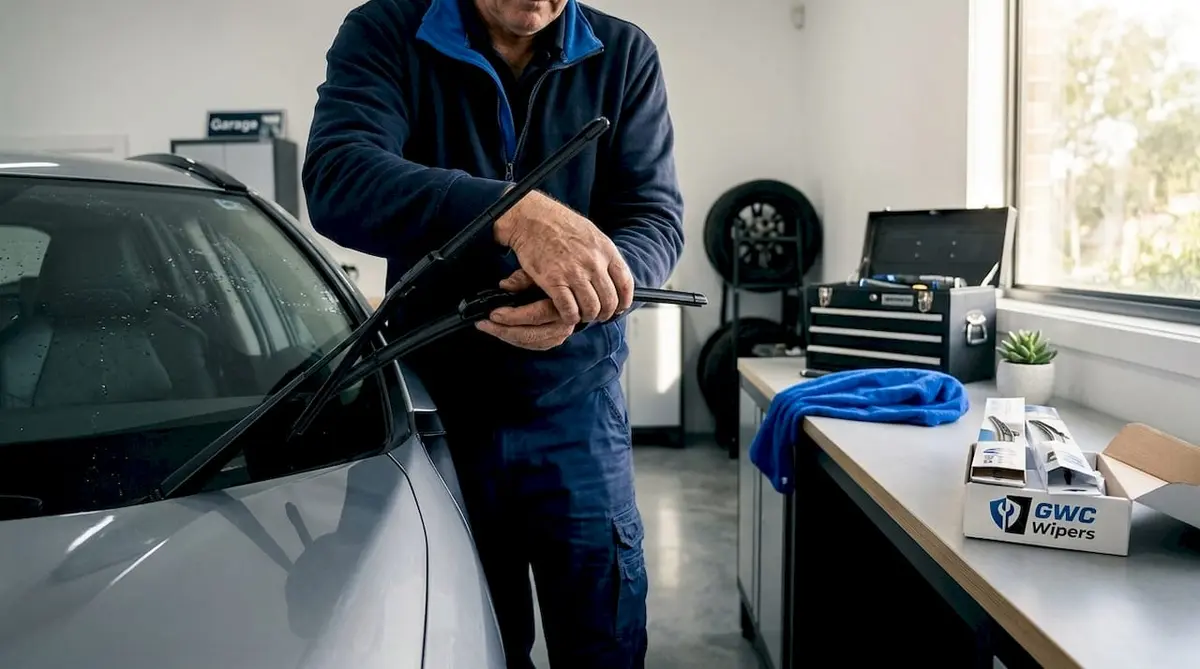 Installing fresh wiper blade on Toyota RAV4