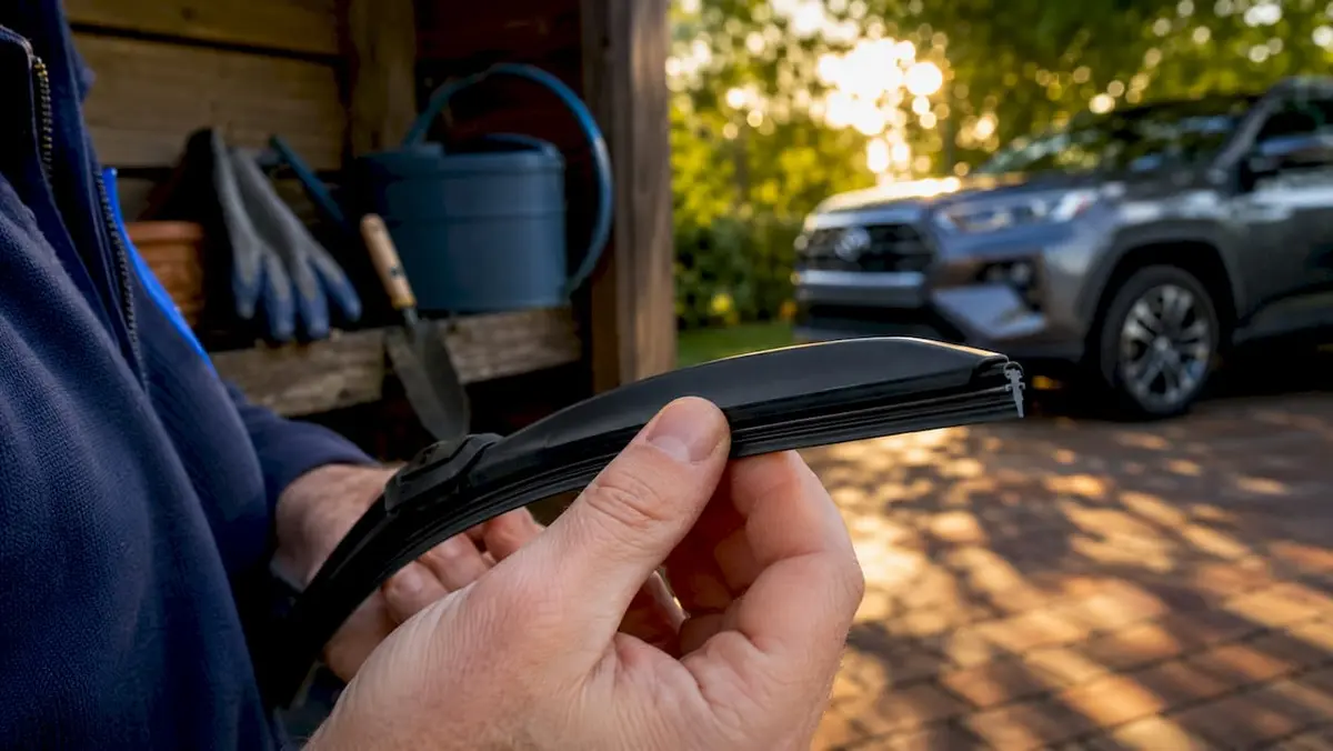 Close-up of durable Toyota wiper blade edge