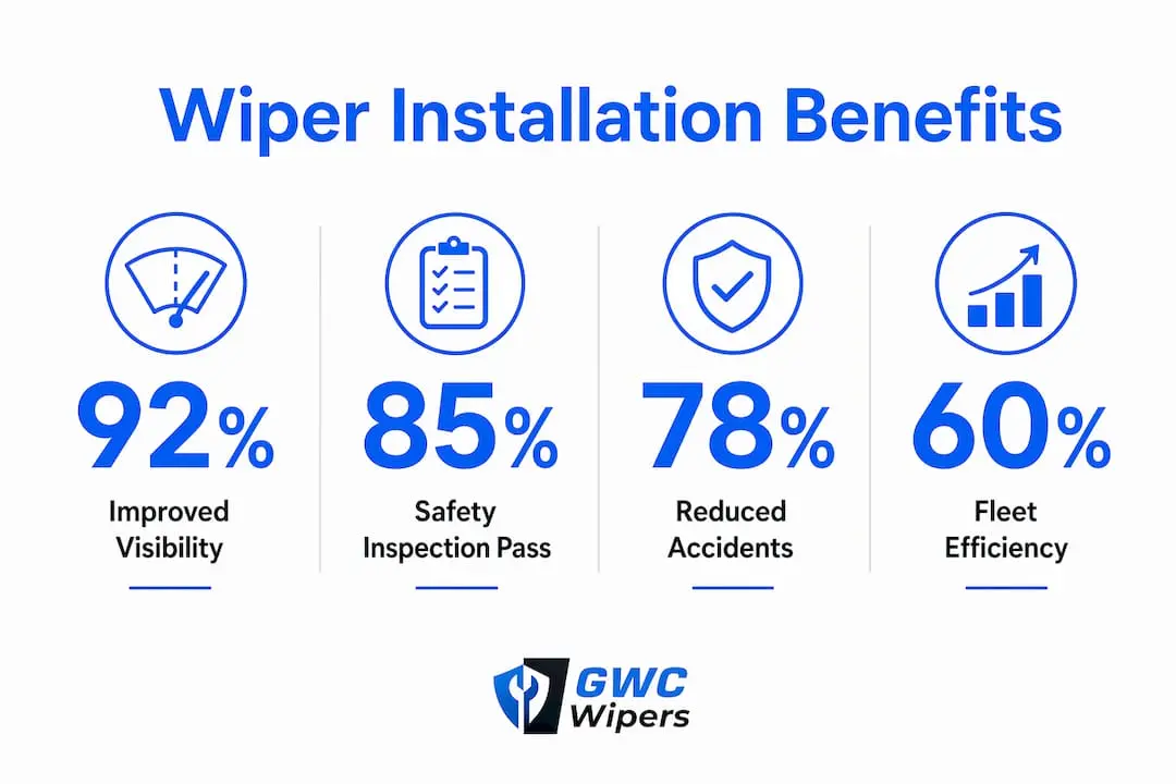 Infographic showing key safety statistics of wiper installation