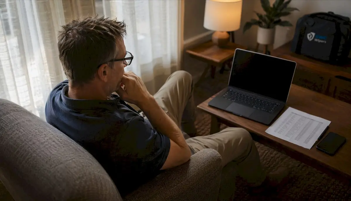 Australian driver comparing automotive retailers online
