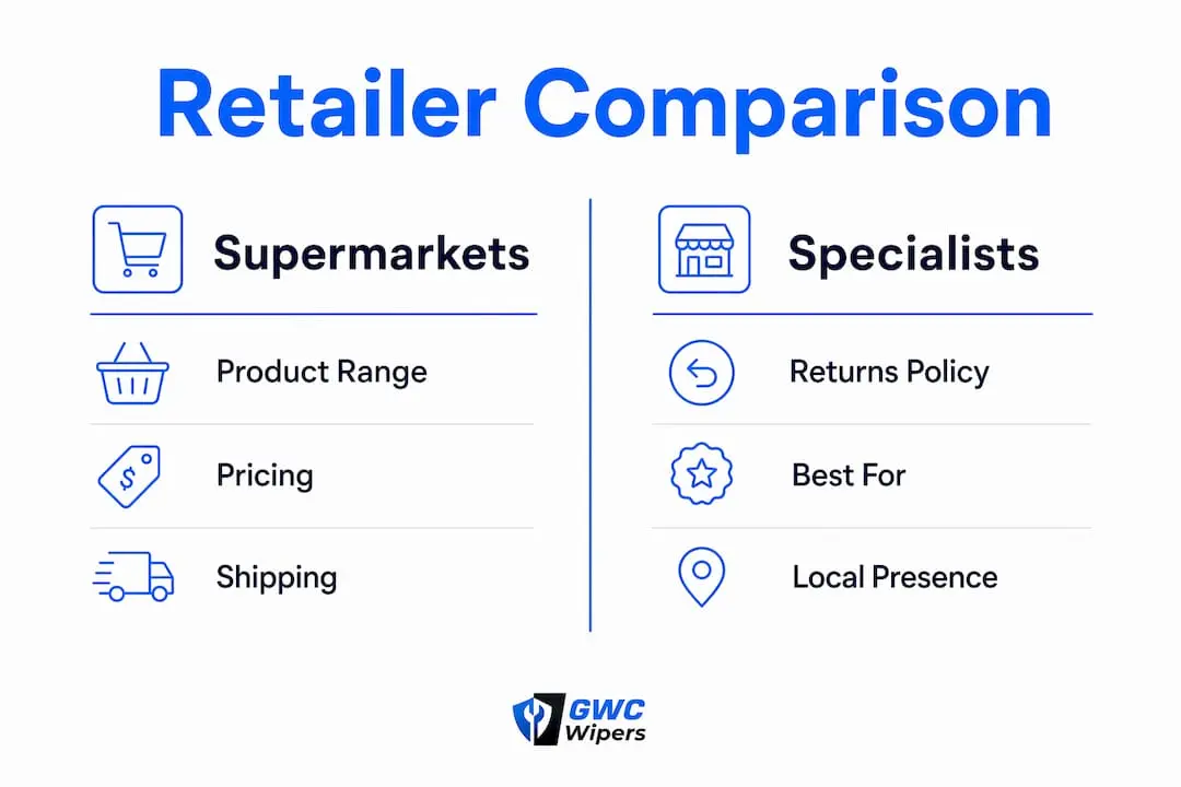 Infographic comparing Australian automotive retailers