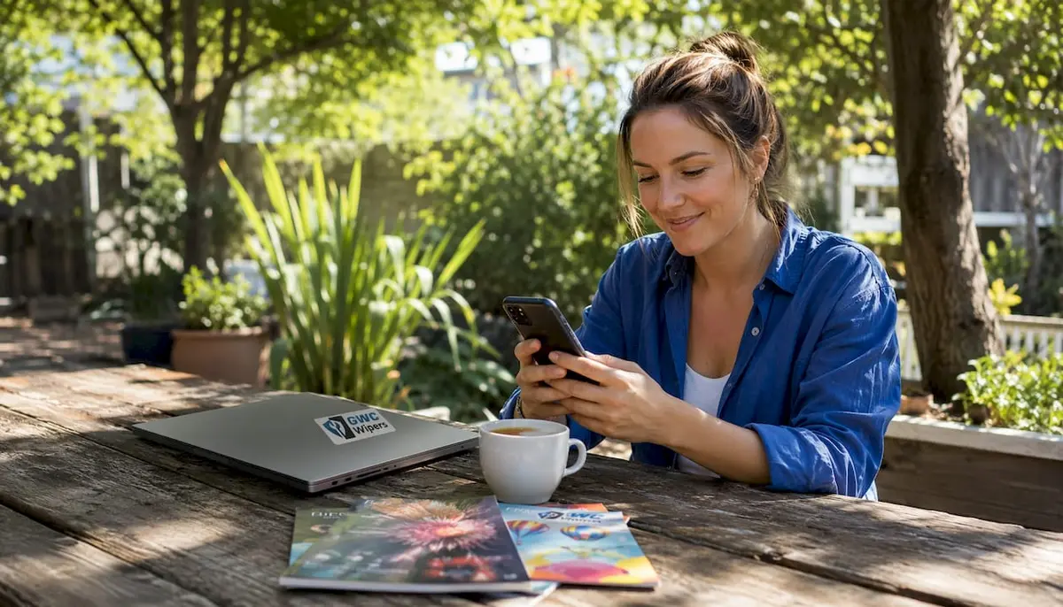 Woman using phone for Australian deal sites
