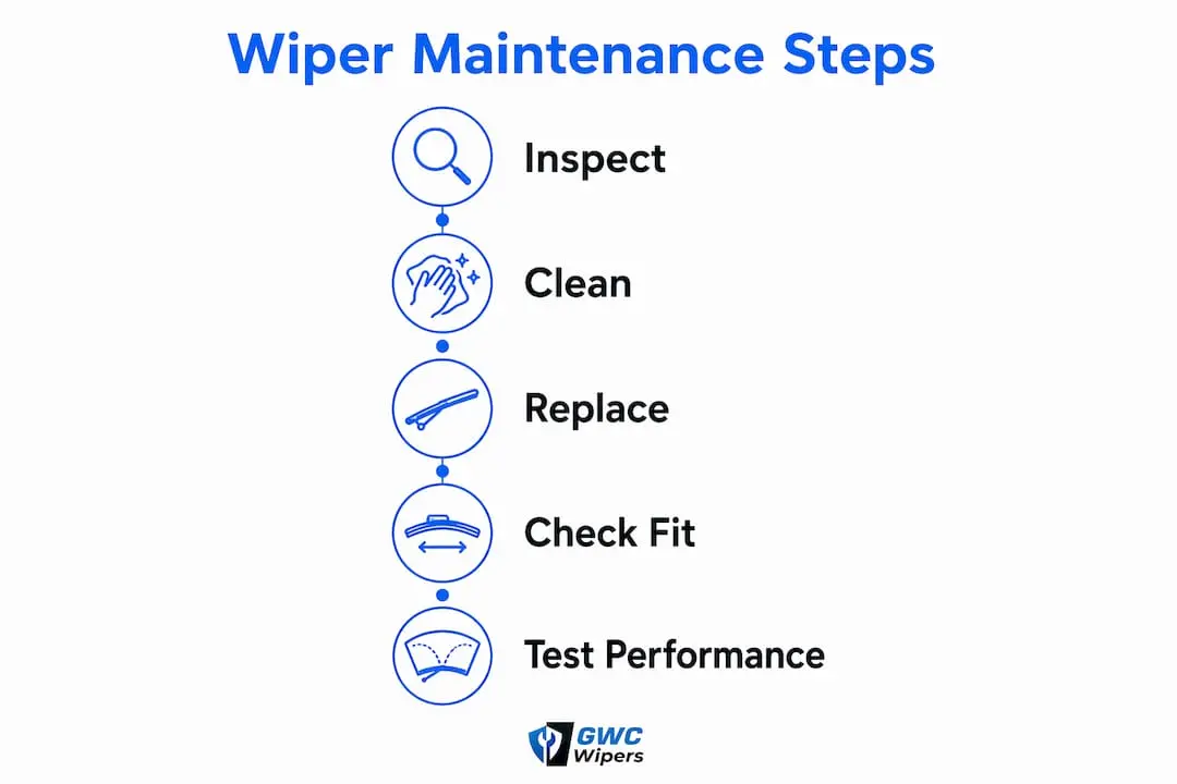 Infographic of Mazda rear wiper maintenance steps