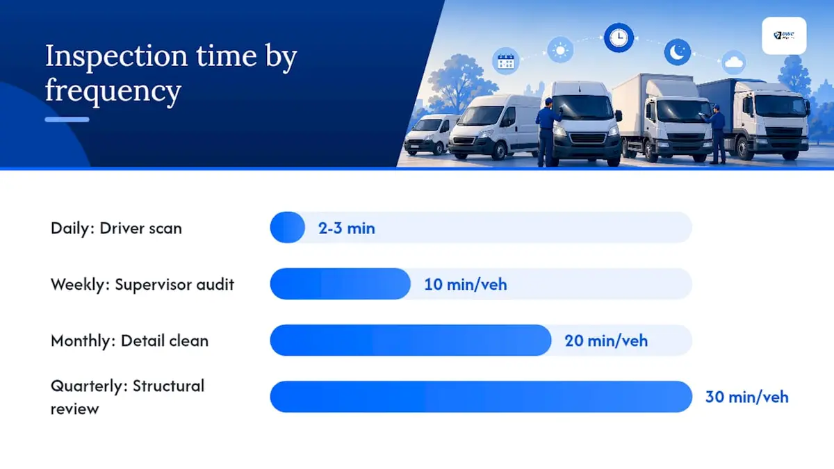 Fleet windscreen maintenance schedule timeline diagram