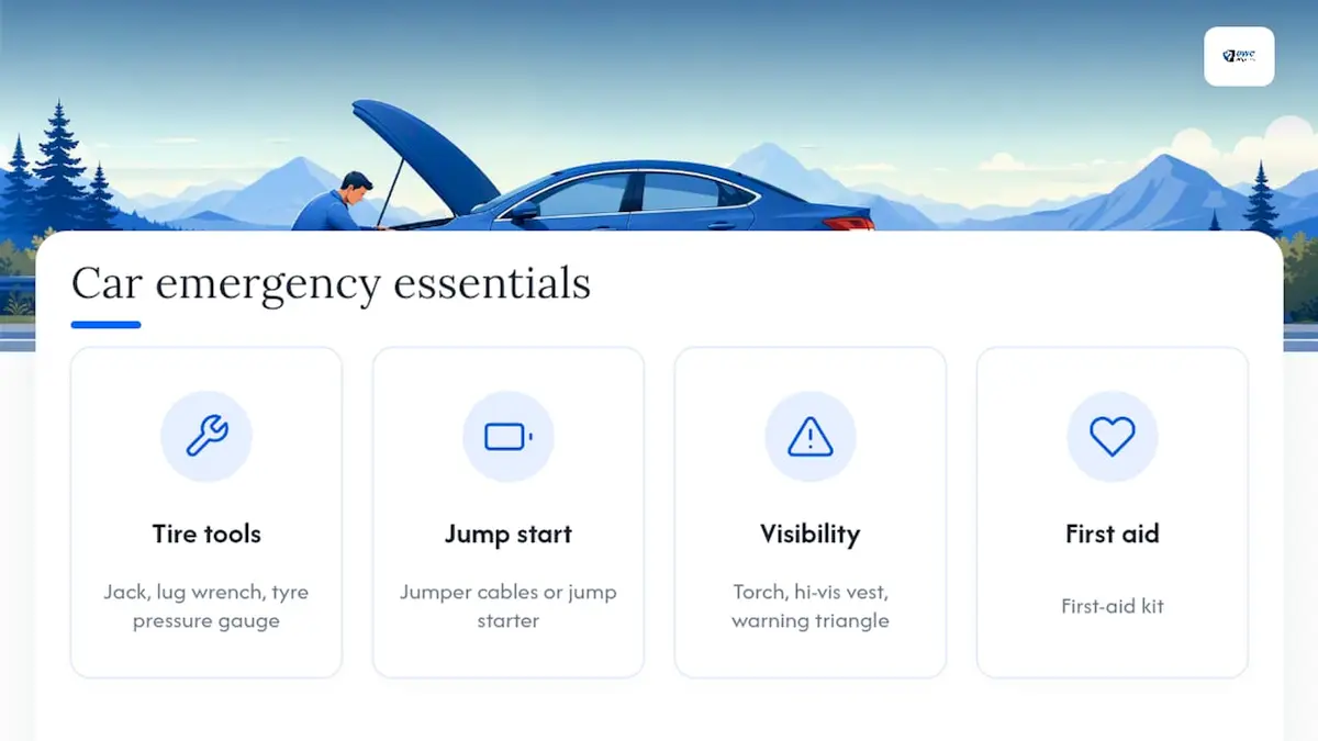 Infographic of essential car emergency tools
