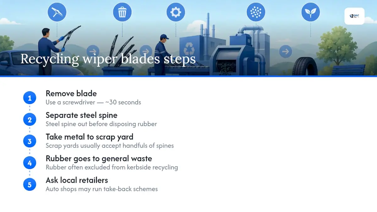 Diagram showing wiper blade recycling steps