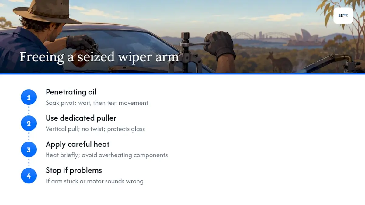 Diagram of wiper arm removal steps