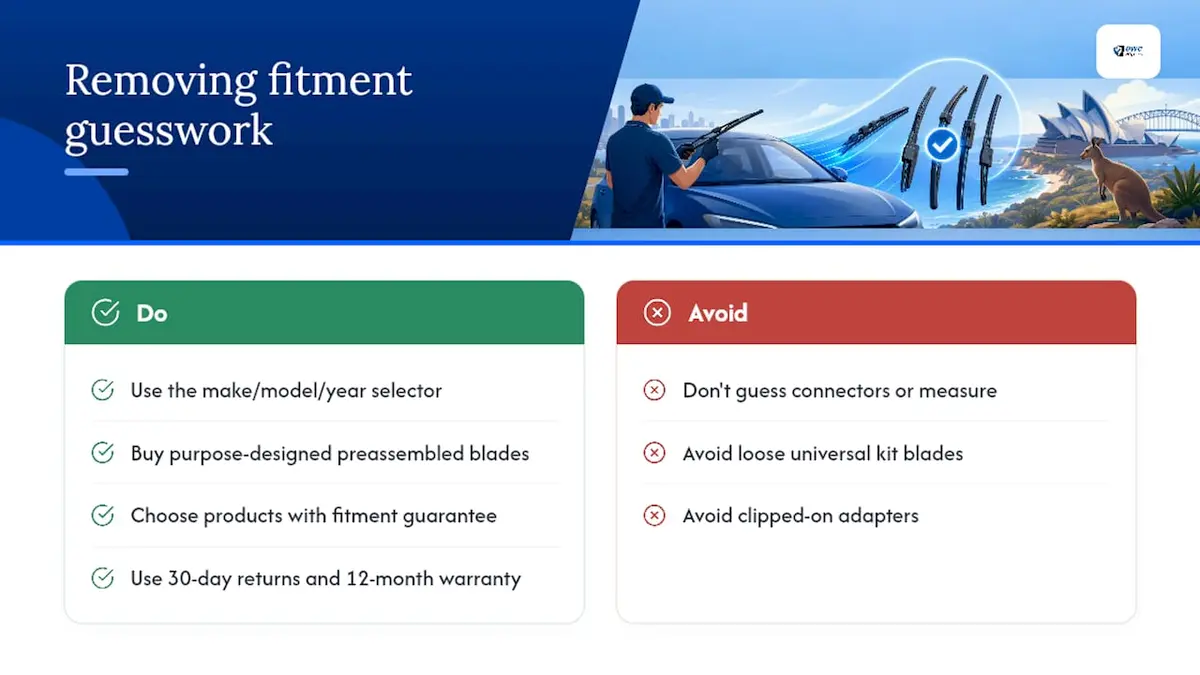How our fitment tool and guarantees remove the guesswork — overview diagram