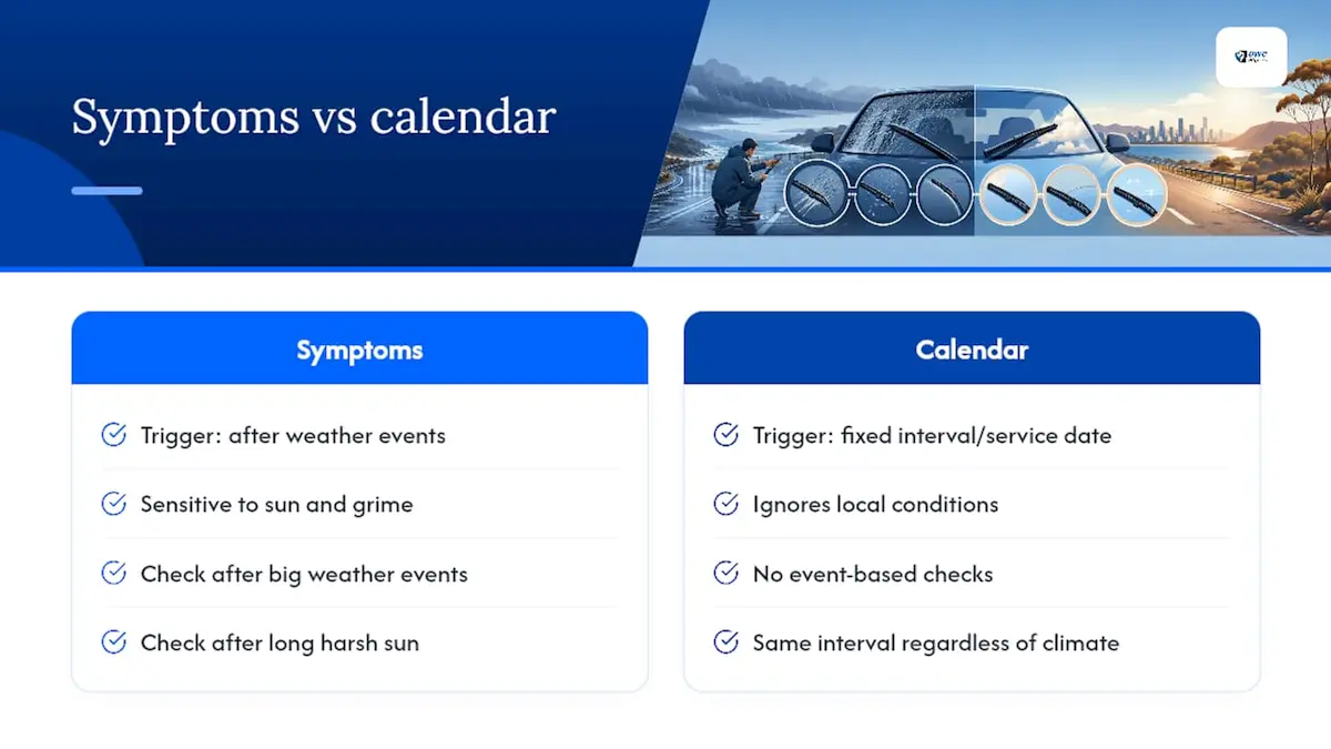 Why symptoms beat the calendar — overview diagram