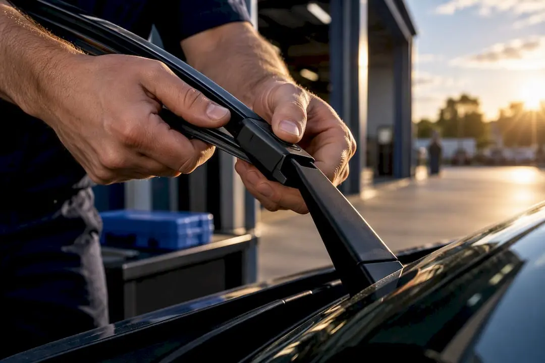 Hands securing push button wiper connector