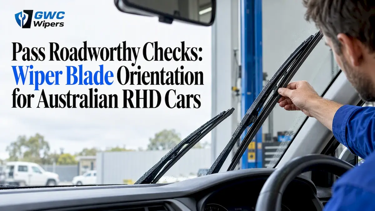 Correctly aligned wiper blades on RHD car