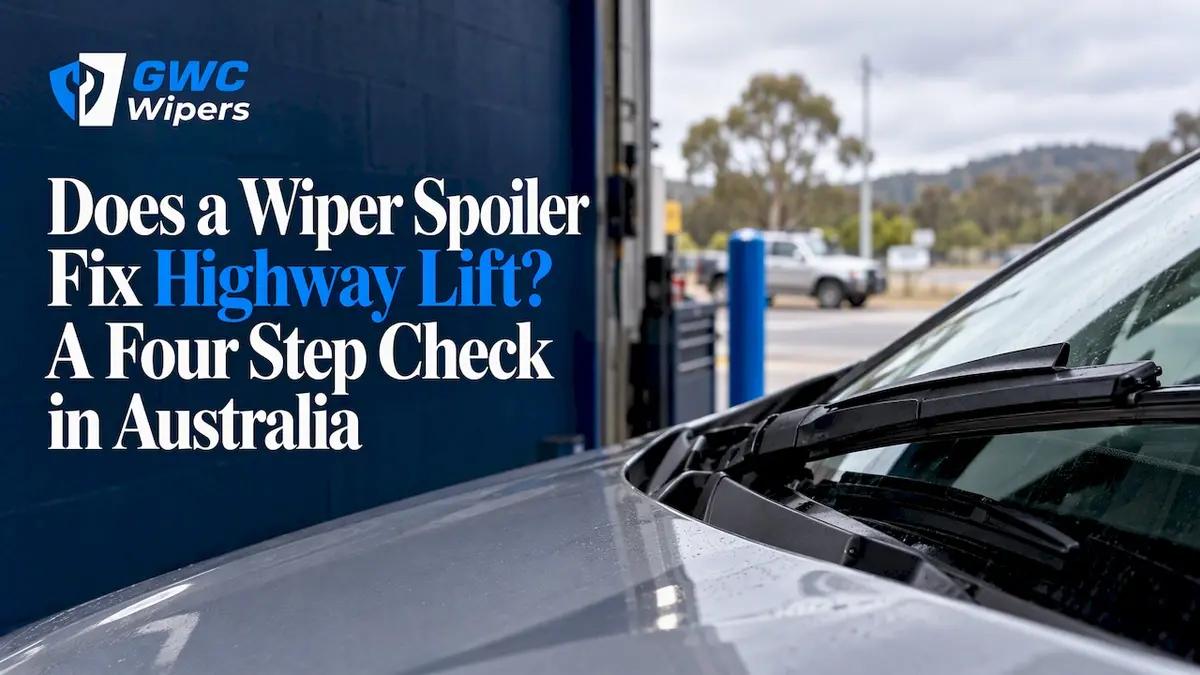 Wiper blade spoiler on parked car