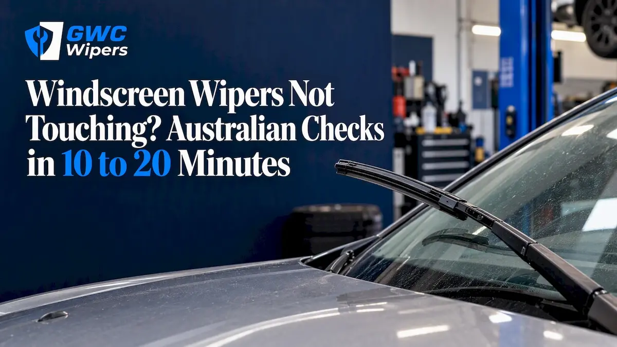 Wiper blade lifted above a windscreen