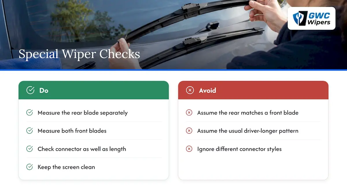 What about rear wipers, rain sensors and other special cases? — overview diagram
