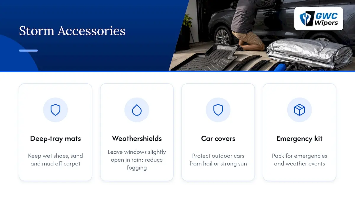 Four supporting accessories for storm preparation