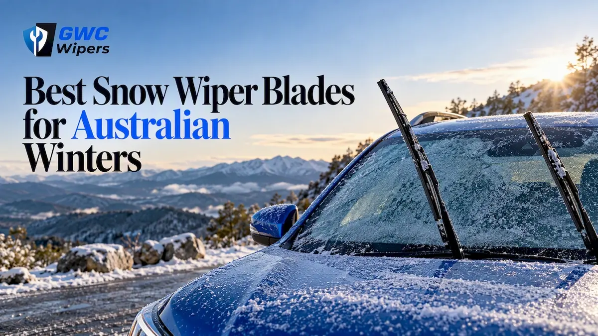 Raised wipers on a frosted alpine windscreen