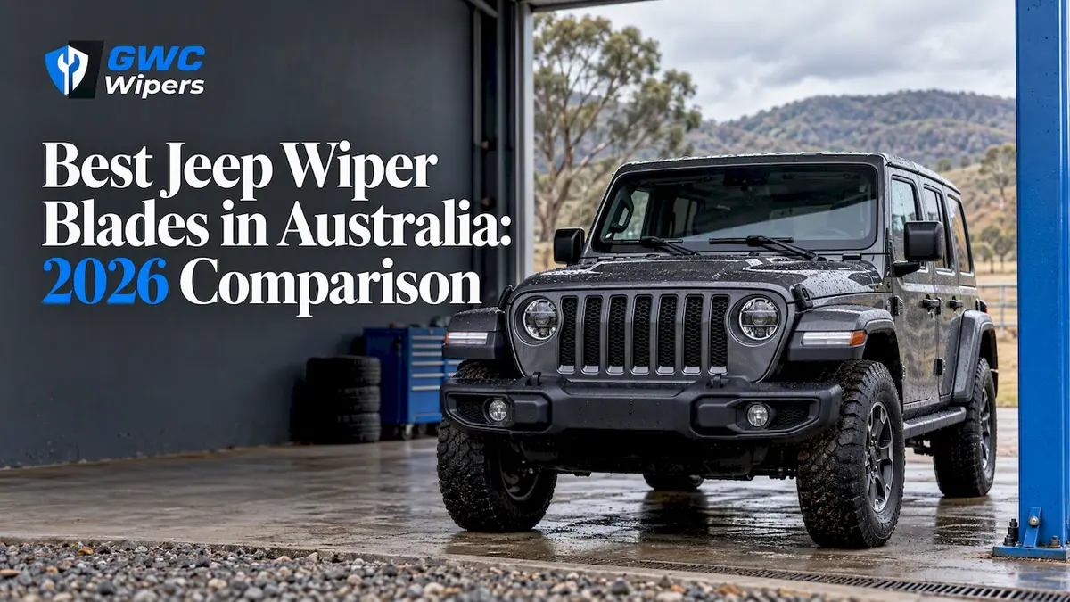 Jeep Wrangler front wipers in inspection bay